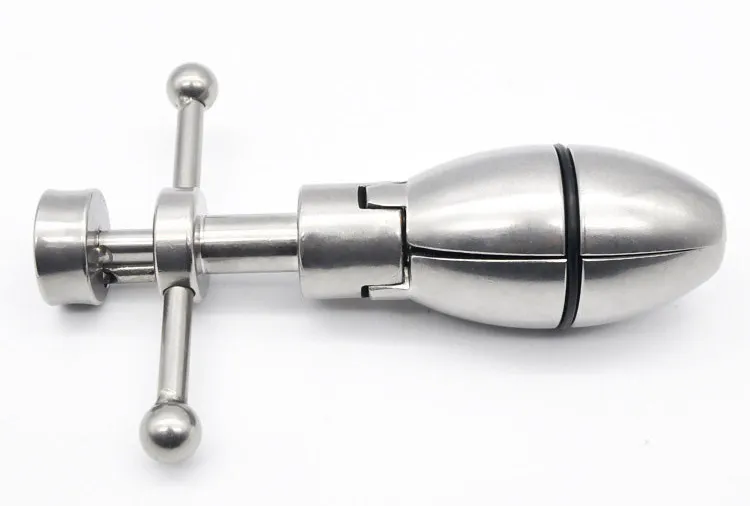 Rostfritt stål Sträckande analplugg Metalllås Bolt Expandera Anus Butt Appliance A050 BDSM Fetish Cimp Chastity Device Sexleksaker