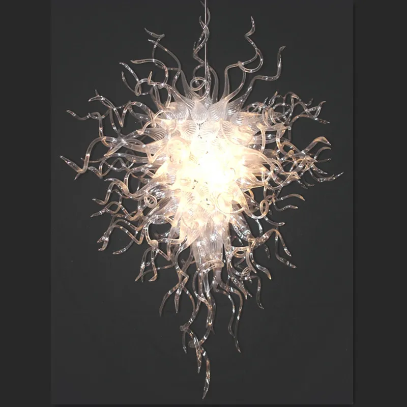 Retro ljuskrona i glas Stora klara lampor Moderna taklampor Art Decor Led-kristall taklampa