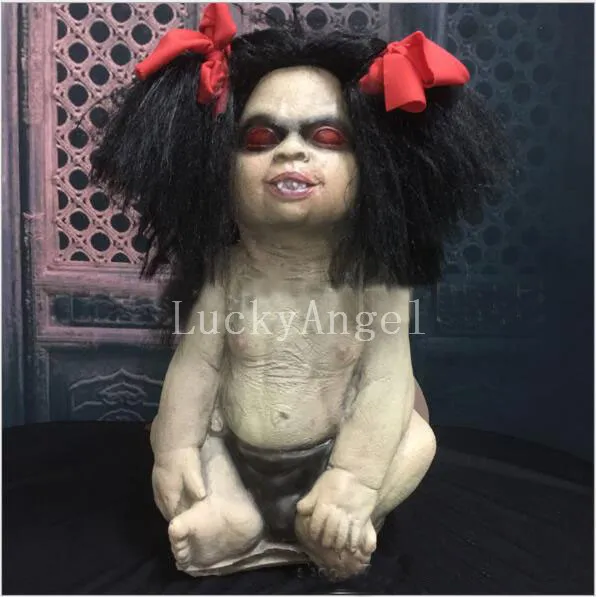 Neue gruselige Vampir-Baby-Vollgesichtsmaske aus Latex für Erwachsene, Horror, weinendes altes Baby, Halloween-Spukhaus-Party-Maske, Cosplay-Requisiten