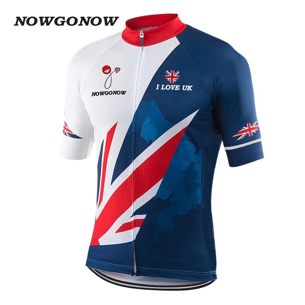 Wholesale custom 2017 cycling jersey GB UK Great Britain United Kingdom classic clothing bike wear mtb road maillot ropa ciclismo NOWGONOW