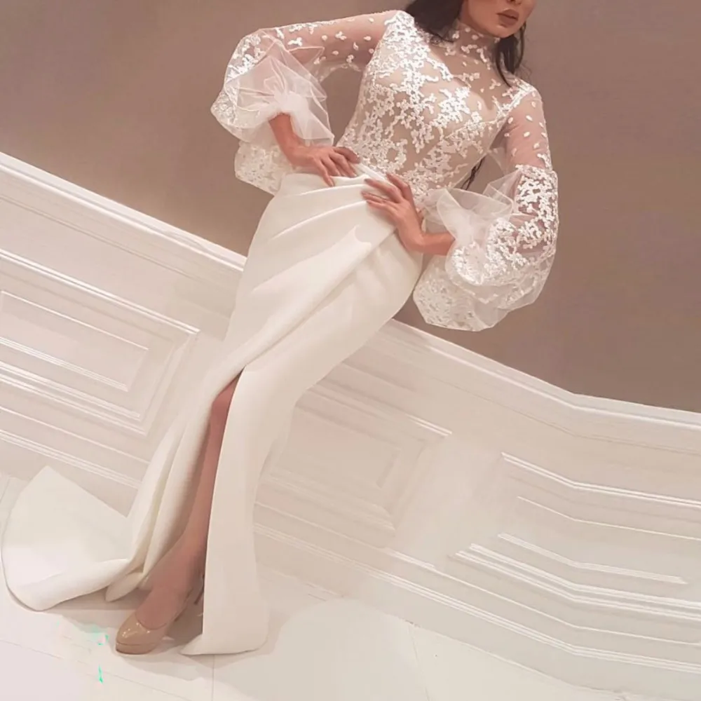 Elegant High Neck Long Sleeve Prom Dresses: Lace Applique Mermaid Gowns -  Shop Now! from Dhgate Prom Dresses - price 113.44, image size:1000x1000