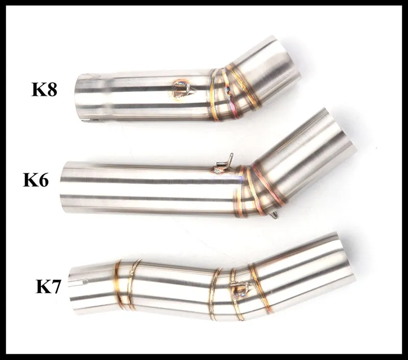 TKOSM ID de tuyau d'échappement modifié pour moto: boîtier de courbure avant de 51mm pour SUZUKI GSXR600 GSXR750 petit K6 K7 K8 tuyau de liaison à courbure moyenne