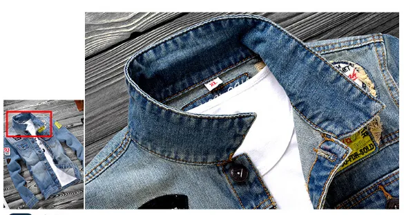 Męskie wiosenne nowe kurtki jeansowe hip-hopowe zgrywanie projektant Denim Blue płaszcze z długimi rękawami jednorzędowa kurtka odzież
