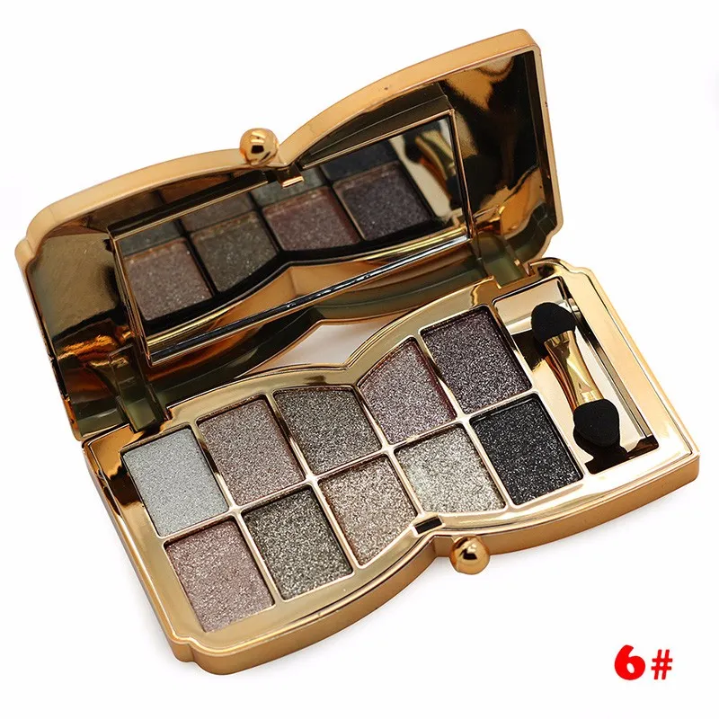 Professionele oogmake-up 10 kleuren oogschaduw palet goud rokerig cosmetica make-up palet diamant helder glitter oogschaduw