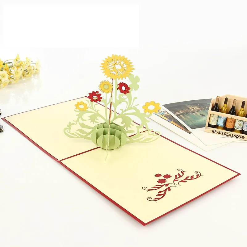 подсолнух поздравительных открыток дня рождения подарок поздравительных свадебные поздравительные открытки 3D всплывали карты открытку партии украшения