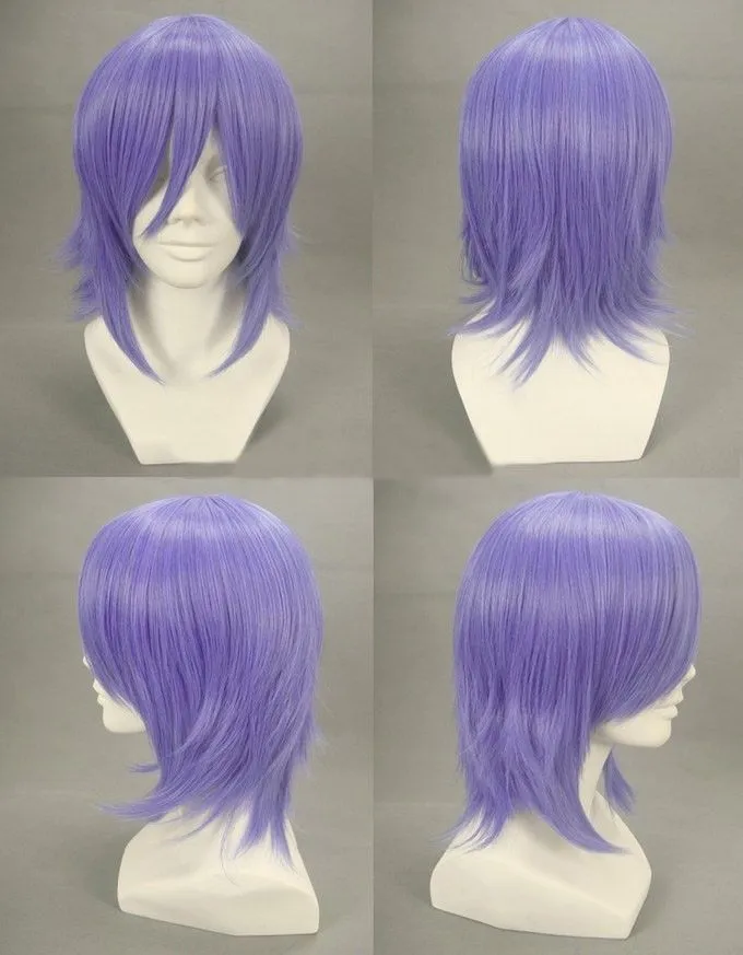 Rosario + Vampire Mizore Shirayuki peruka do cosplay krótkie niebieskie fioletowe peruki do włosów