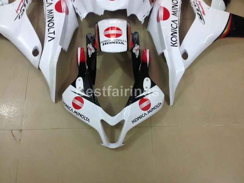 Moldeado por inyección 100% apto para carenados Honda CBR600RR 07 08 kit de carenado blanco rojo negro CBR 600RR 2007 2008 YT28