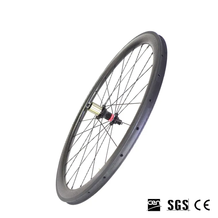 딤플 골프 표면 700C 45mm Clincher 관형 탄소 섬유로드 자전거 바퀴 탄소 자전거 Wheelset와 파워웨이 R36 허브