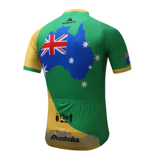 2024 호주 남자 팀 사이클링 저지 짧은 슬리브 자전거 사이클 탑 셔츠 xxs-6xl