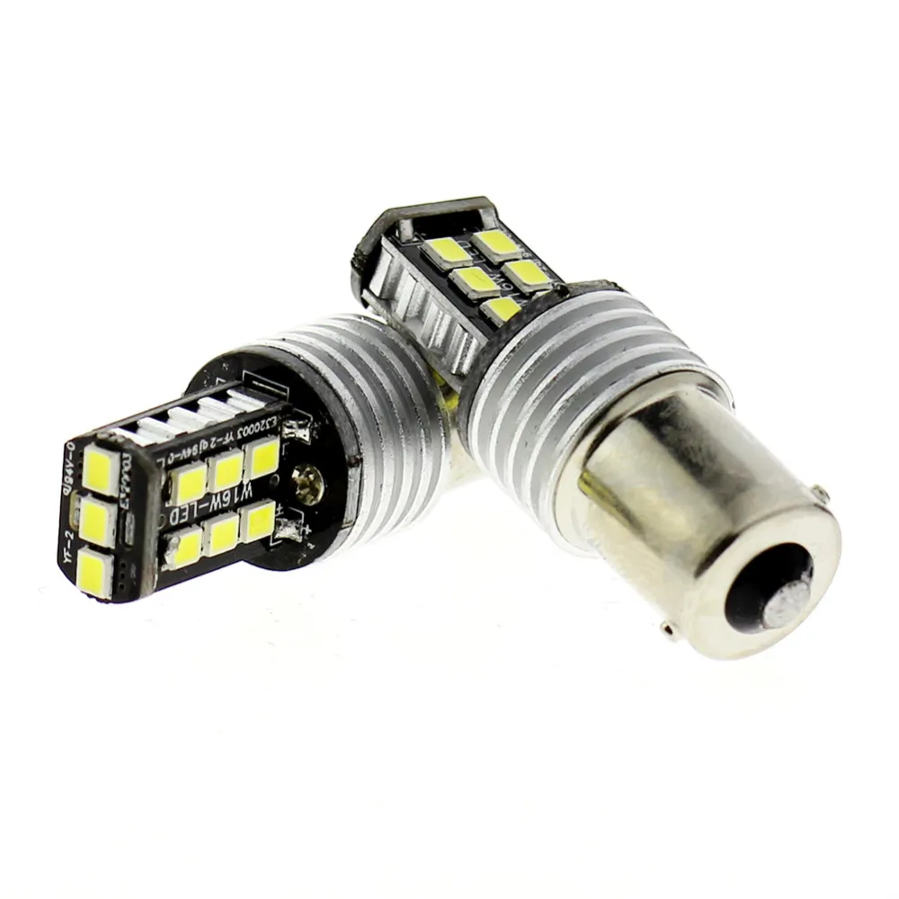 T20 1156 1156 1157 P21W 2835 15SMD سيارة LED لمبة لا خطأ عكس كانبوس لمبة السيارات الصمام احتياطية عكس مصباح المصابيح