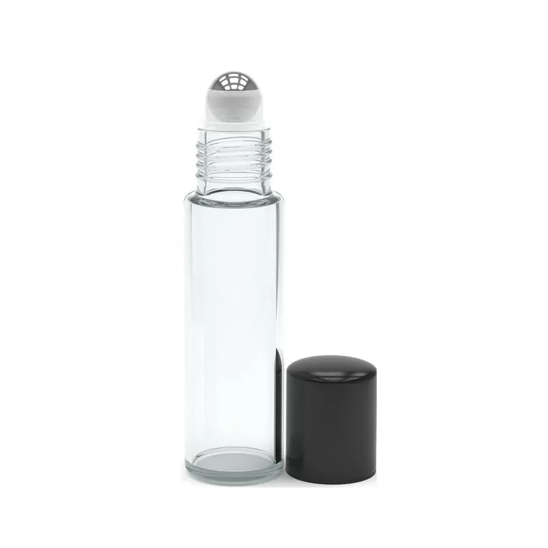 / 롯은 에센셜 오일 무료 DHL 배송에 대한 명확한 유리 병 [STAINLESS STEEL ROLLER] 리필 롤에 롤 비우기 10ML