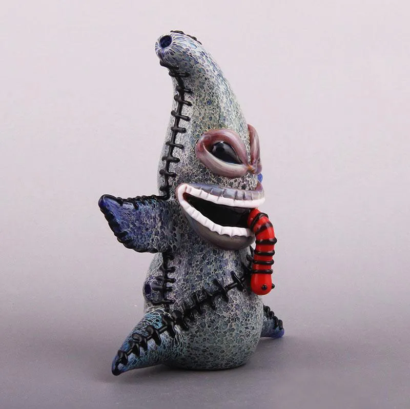 Erstaunliches Design Glaspfeife Seestern fressender Wurm Outlook-Stil zum Rauchen handgefertigter Pfeifen Glasbong