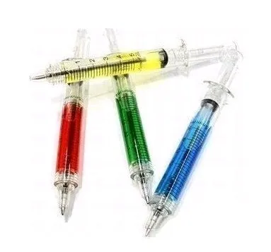 Skicka 100 stycken blandade sjukhusmedicinska sjuksköterskor sprutor pennpennor bollpen kulpoint diverse färger273r