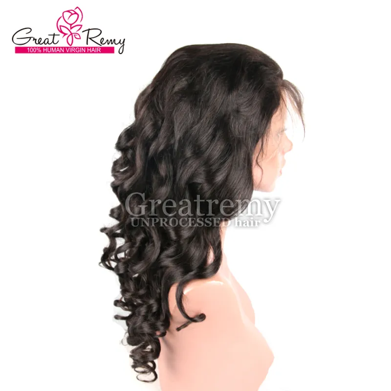 Greatremy brésilienne vierge de cheveux humains avant de lacet perruque couleur naturelle lâche corps vague humaine lacewigshair produits 