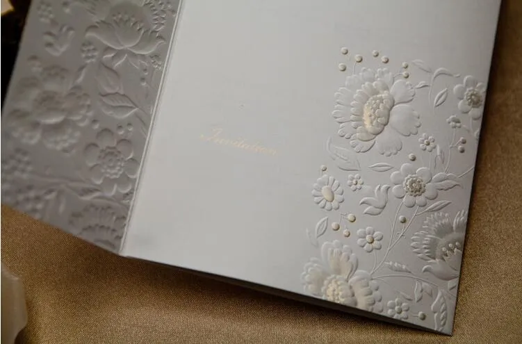 Cartes d'invitation de haute qualité avec enveloppes, sceaux et impression personnalisée personnalisée une vente chaude dans la saison des mariages WQ07