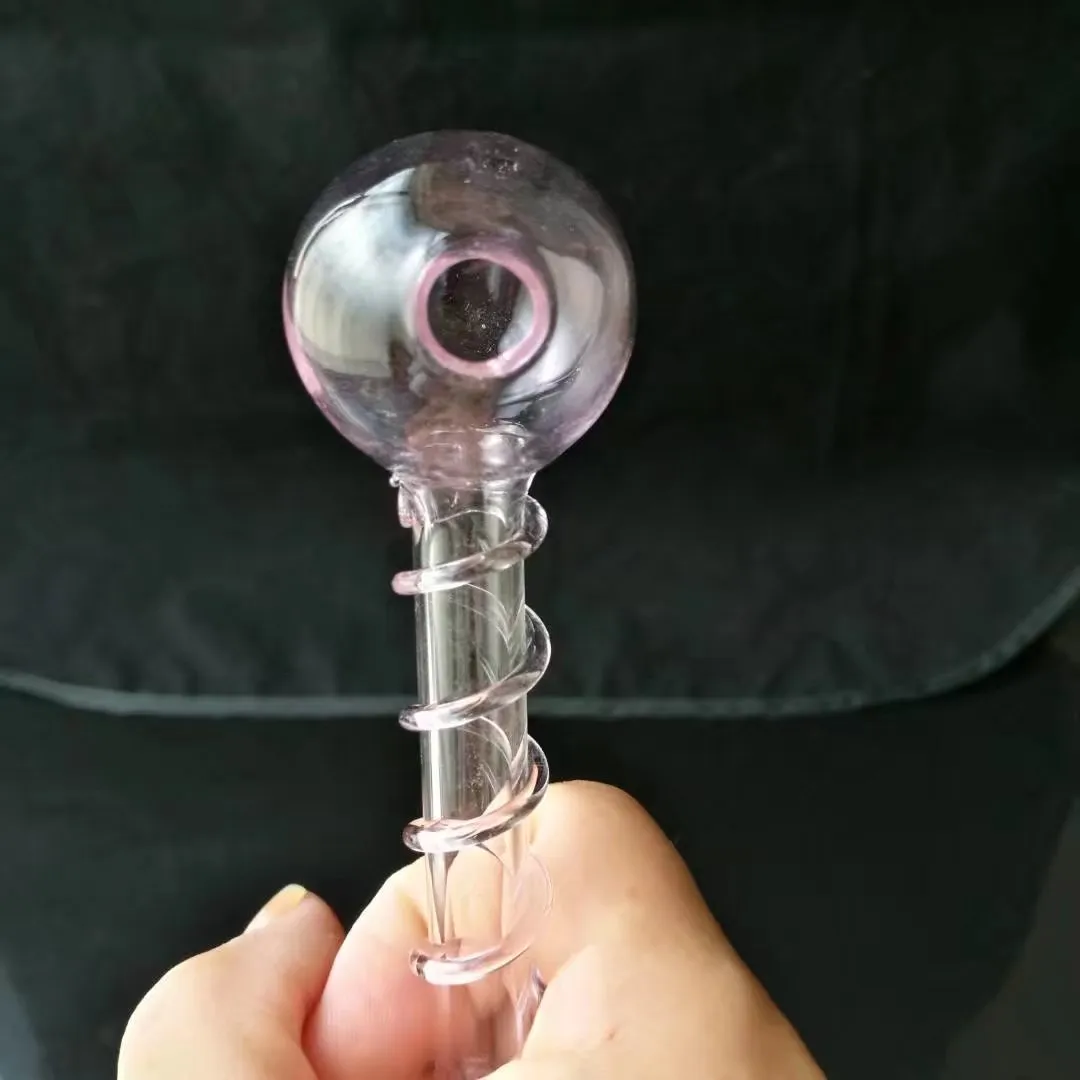 Klassisk skål Silk Color Bubble Straight Burning Pot Wholesale Glass Bongs Accessories, Water Pipe Rökning, gratis frakt