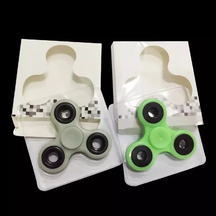 Luminous Handspinner EDC Hand Spinner With R188 Full ss Bearing Gray Glow In The Dark Tri Spinner Fidget Desk Toy Decompression Toys 100