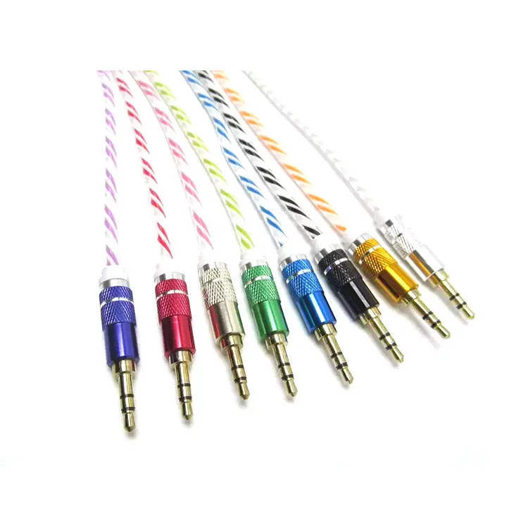 Kryształ Rianbow Delikatny Odważny aluminiowy metalowy kabel adaptera 3.5mm Stereo Audio Aux Cable 1M 3FT 1000 sztuk / partia