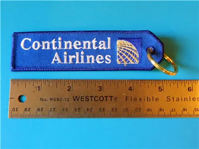 Continental Airlines Quality Cloth Haftowane Breloczek Brelok Banner 13 x 2,8 cm 100 sztuk 