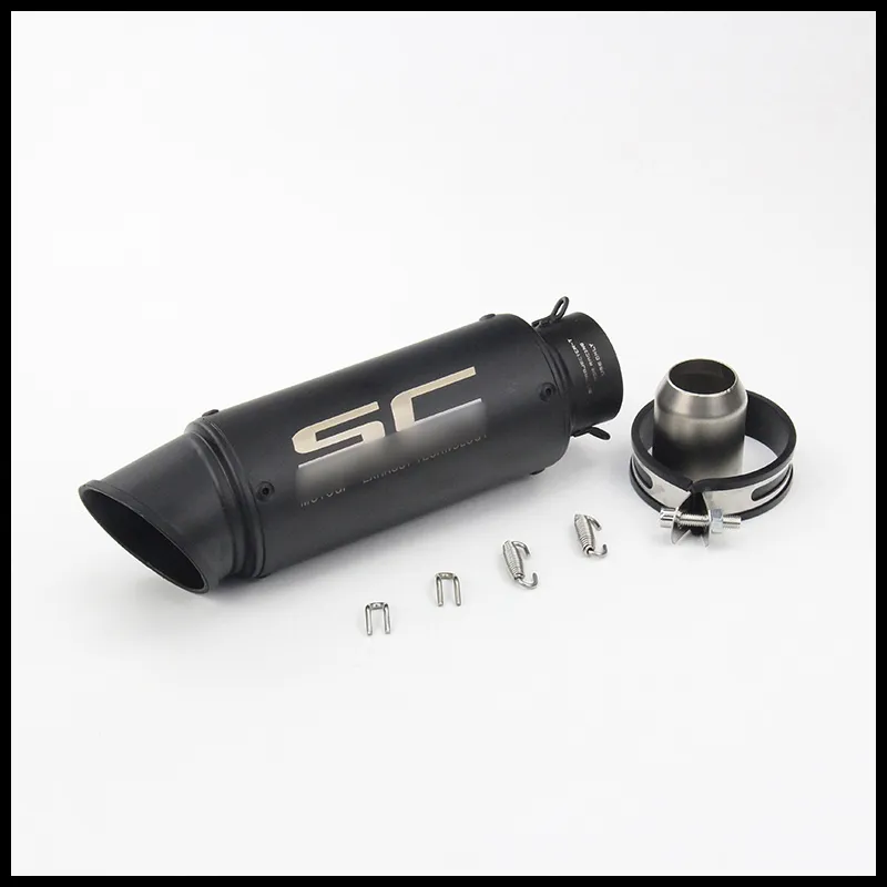 Stainless Steel Black Motorcycle Exhaust Pipe 300mm Laser Marking SC ...