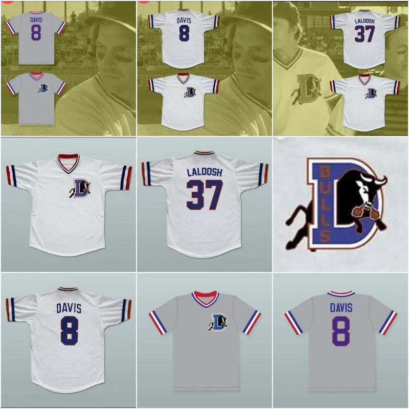 37 Nuke LaLoosh 8 Crash Davis Bull Durham Baseball Jersey Double