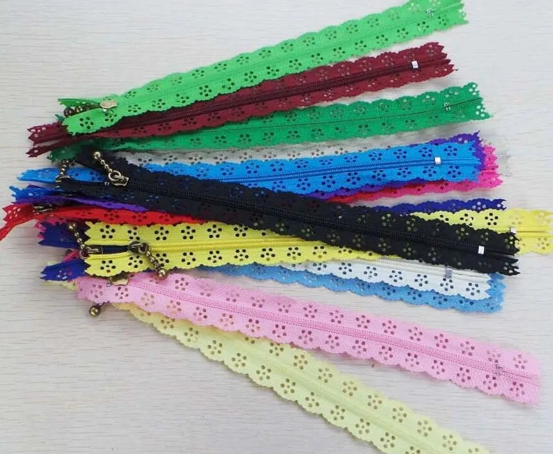 DIY BAG Handgjorda Patchwork Color Nylon Bud Silk Zippers 20cm Lace Zipper Tailor Sewer Craft Garment Apparel Tillbehör ZA2803