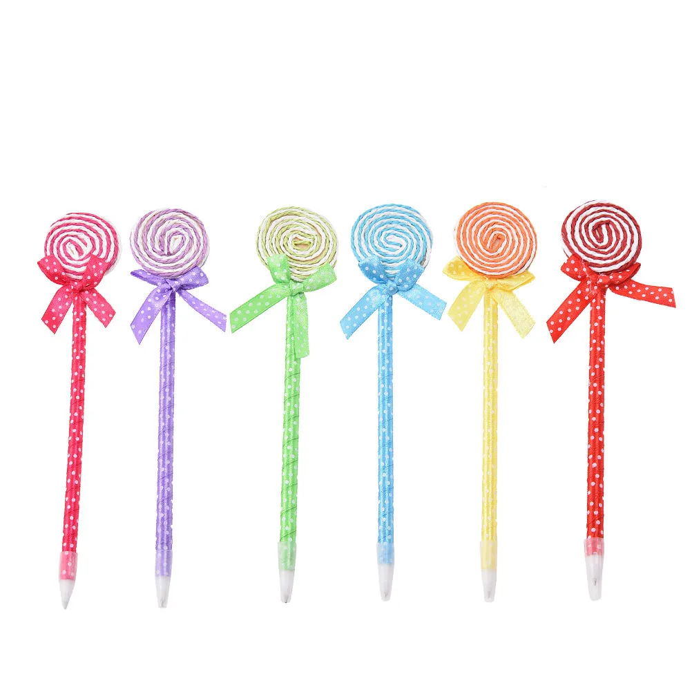 24 Pçs / lote Lollipop Bonito Caneta Esferográfica Lembrancinhas Festa de Aniversário Presente Do Chuveiro de Bebê Feliz Aniversário Decoração