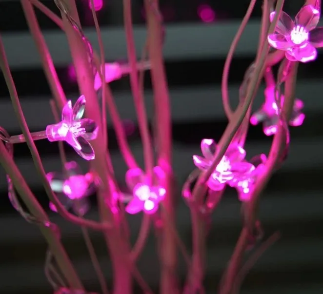 Dried Flowers Tree LED Light Branches Natural 25 Cherry Tree Flowers Room Christmas Ornament Light Garland