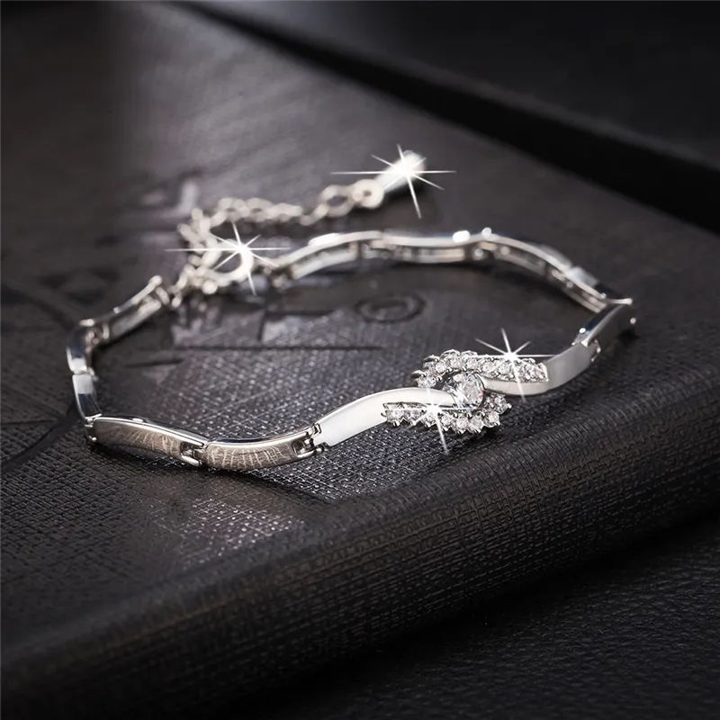 Women Foot Anklet Link Jewelry 18K Yellow/Whit Gold Plated CZ Anklets for Girls Women for Wedding Party Drop Shipping