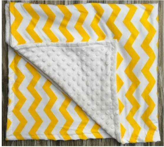 Bébé Ins manuel minky couverture rayures entrelacées infantile bébé infantile chevron emballage mode panier à la main tapis pépinière literie