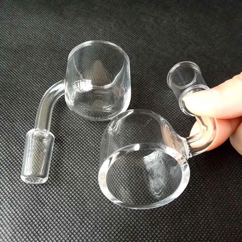 XXL 35 mm große Schüssel, 3 mm Dicke, kuppellos, flache Quarz-Bangers-Nagelspitze mit UFO-Bubble-Carb-Kappe für Wasserpfeifen, Glasbongs und Wasserpfeifen