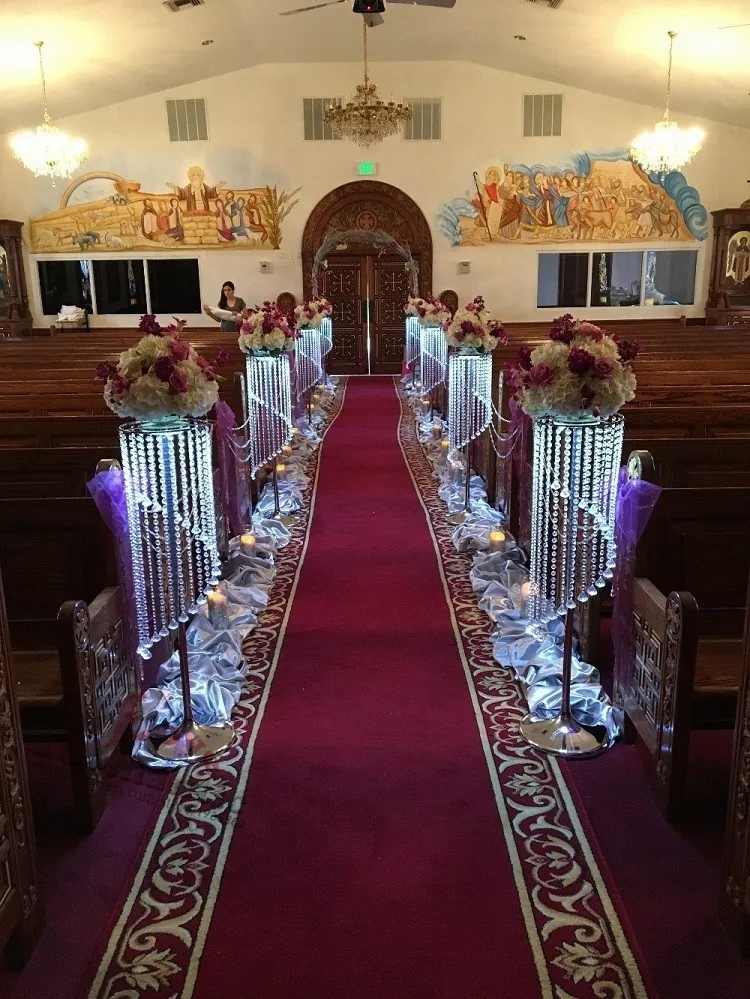 Pièce maîtresse de Table en cristal en métal argenté/décoration de Table/vase de fleur de bougeoir en plomb de route de mariage pour la décoration d'événement d'hôtel de fête à la maison