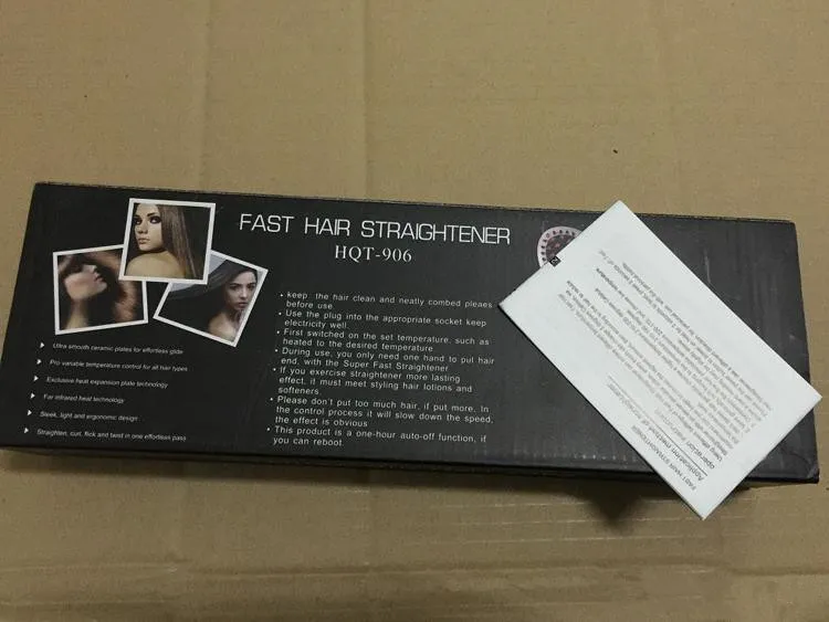 DHL FAST Brosse à lisser les cheveux Outil de coiffure droit NASV Belle étoile Fer plat Fer à lisser électronique HQT-906 DHL Gratuit