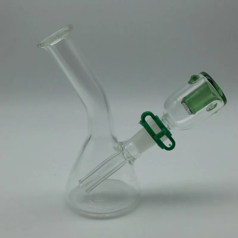 4" inch Mini Beaker Bongs With free colored glass bowl & Keck Clips Oil Rigs Glass Bongs water pipes glass handle pipe