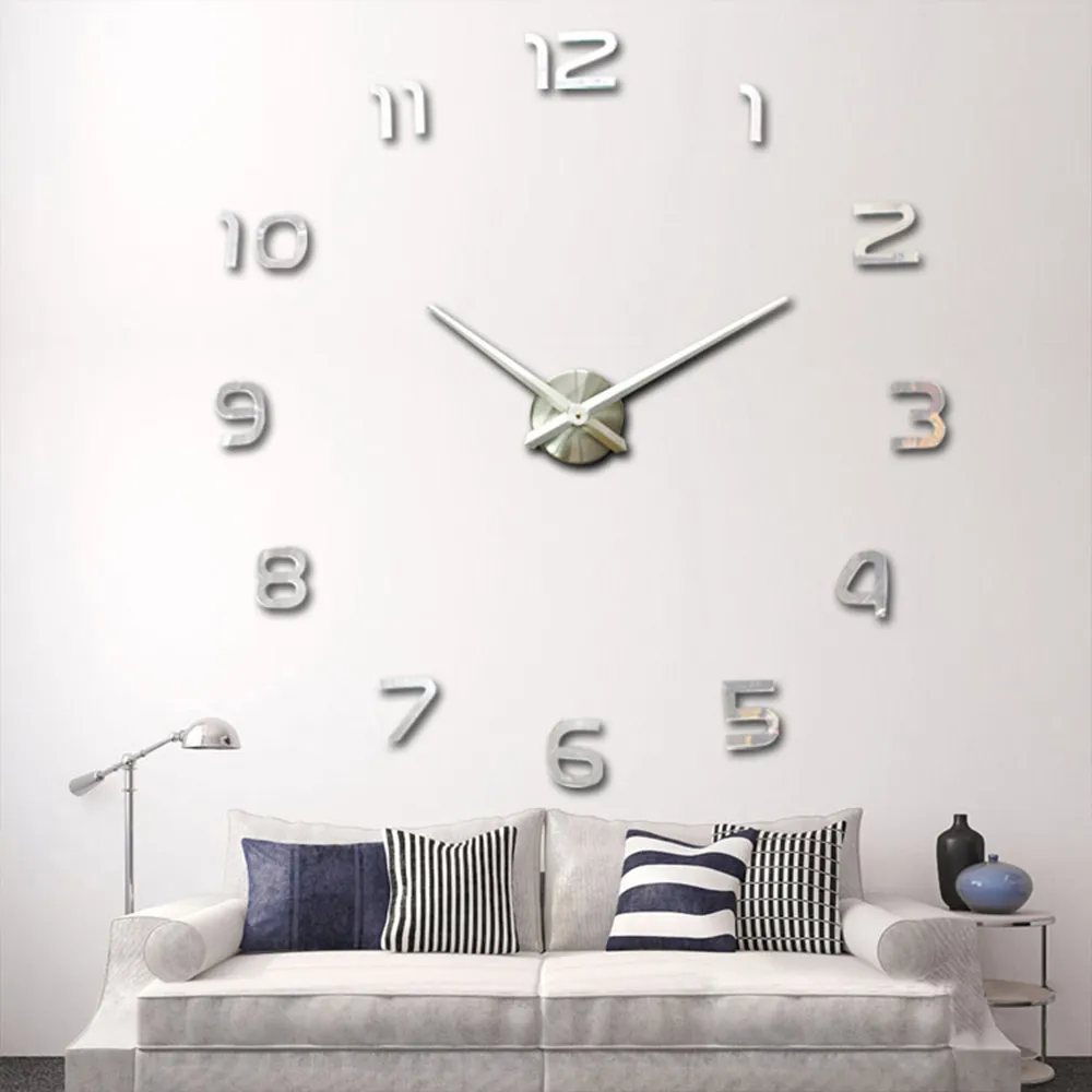Hot Sale 3D DIY Wall Clock Modern Design Saat Reloj De Pared Metal