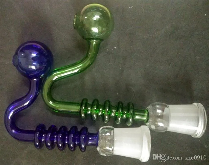 Hot 14mm 18mm Maschio Fumo Pipes Helix Curved colorized Bong di vetro Nail bowl pezzi Two Function Bong di acqua Oil Rigs Glass Bang