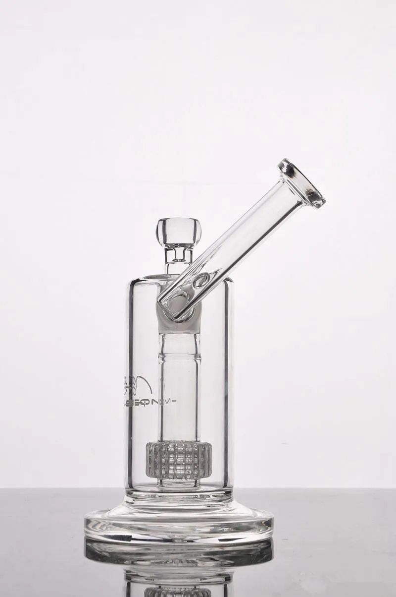 Clear Bubbler Glass Water Bongs Thick Mobius Stereo Matrix Perc- New Recycler Oil Rigs Glass Water Tube with Stereo Perc heady glass Bong