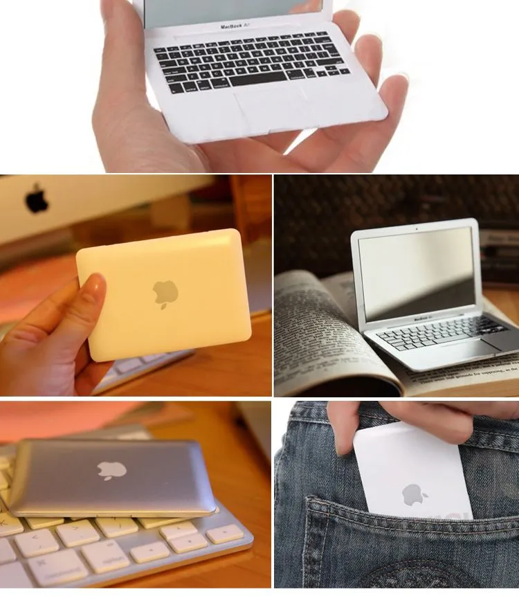 Białe i srebrne mini laptopy laptop przenośne mini lustro osobowość dla MacBook Air 100 szt / DHL