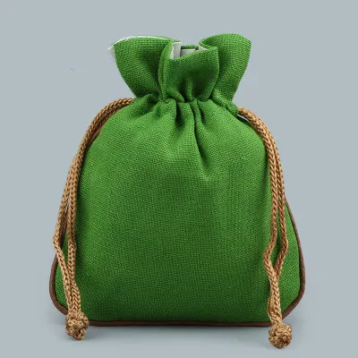 Blanco Effen Kleine Trekkoord Sieraden Pouch Katoen Linnen DIY Eco Gift Verpakking Tassen Coin Parfum Opbergtas Lege Lavendel Kruiden Zak