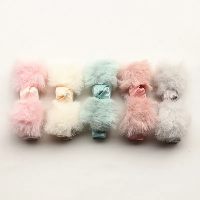 Nuovi accessori bambini 20 pz / lotto fiocchi di lana di lusso fermagli capelli capretto principessa coreana ragazza fermagli capelli cartone animato bambini forcine carine