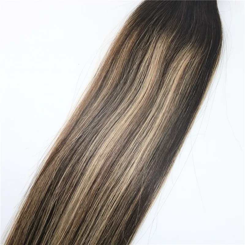 100gram colorido 2327 loiro destaque ombre cabelo balayage skin wuft sem costura Extensões de cabelo virgens brasileiras no cabelo EXTE2044013