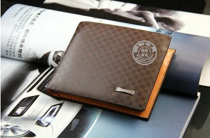 Male Genuine Leather luxury wallet Casual Short designer Card holder pocket Fashion Purse wallets for men 