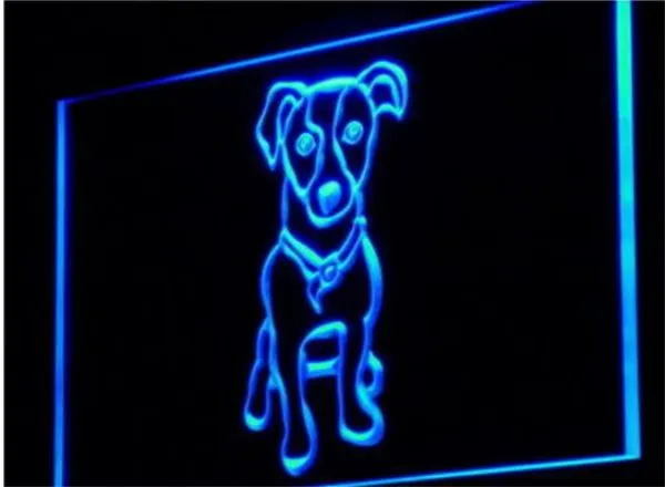 Jack Russell Terrier Pet Shop Beer Bar 3D Schilder Culb Pub LED LED NEON LICHT SCHLAG HAUSKEANNTRAGE BEREITEN