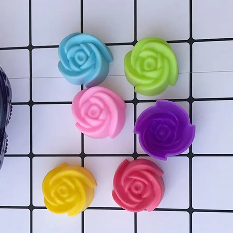 Diameter 5cm Silikon Cupcake Fodral Rose Shaped Cake Bakmögel Kopp Set Kök Hantverk Verktyg Bakeware Pastry Tools Cake Fold