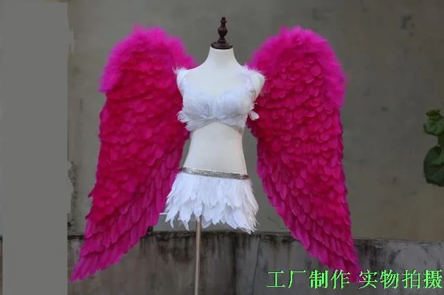 EMS Model T stage show Fashion accessories rose red angel wings large fairy feather wings pure handmade