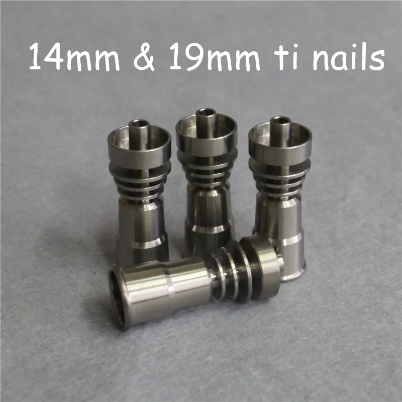 Titanium Domeless Nail GR2 14mm 19mm Joint Tools Male Female Carb Cap Dabber Grade 2 Ti Nails9115064