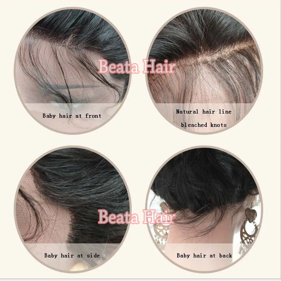 Bythair Pre Plucked 짧은 밥 젖은 물결 모양의 레이스 프론트 가발 흑인 여성을위한 전체 레이스 아기 머리 표백 매듭