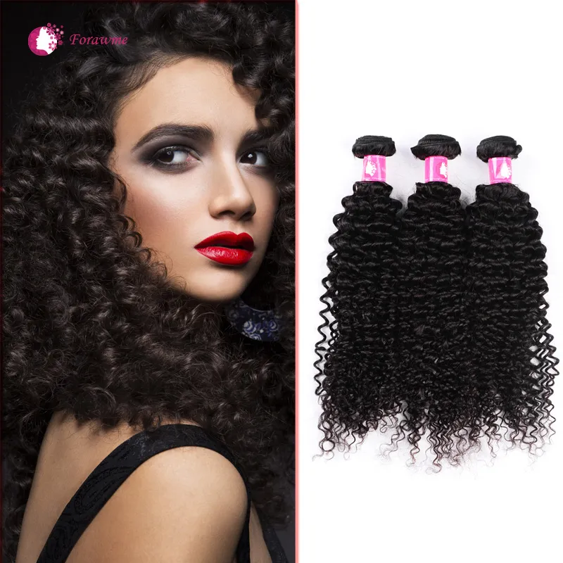 Whole 10bundles lot 7A Virgin Brazilian Afro Curly Wave Hair Weaves 1B Natural Black Human Remy Hair Weft For Black Women Fora226F