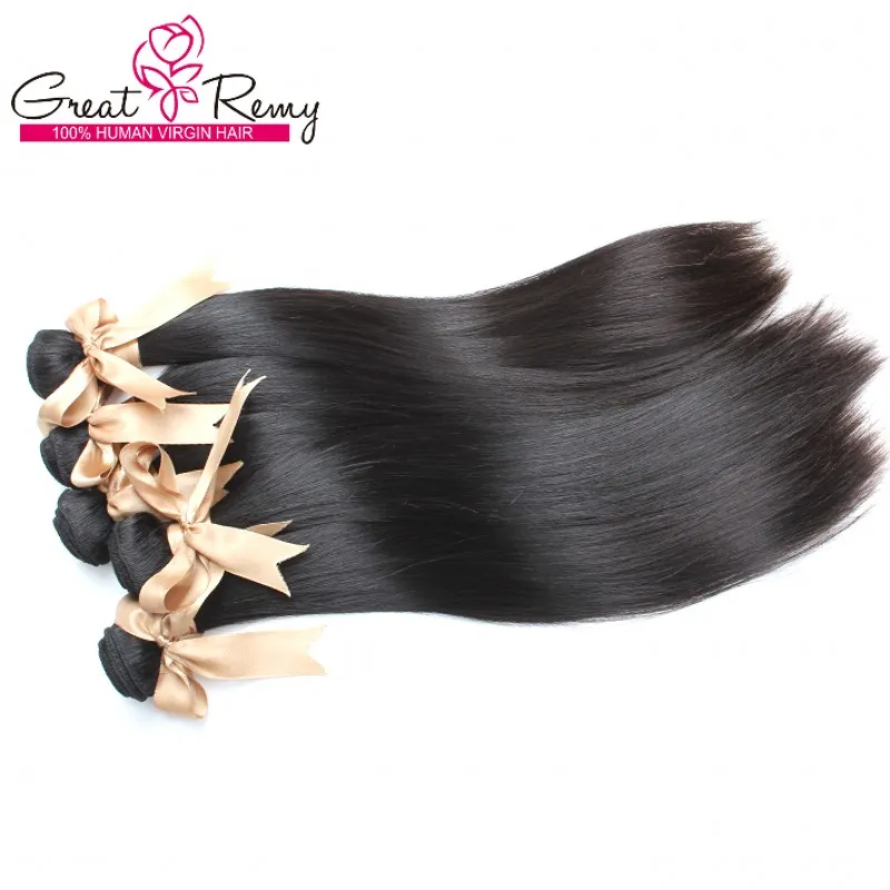 10 pacchi Estensione brasiliana dei capelli Tessuto capelli umani lisci economici Ottimo outlet Remy speciale le donne nere