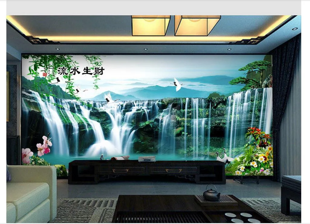 Anpassad alla storlekar Vattenmålning Landskapsmålning Mural 3D Wallpaper 3D Wall Papers för TV Backdrop8103839